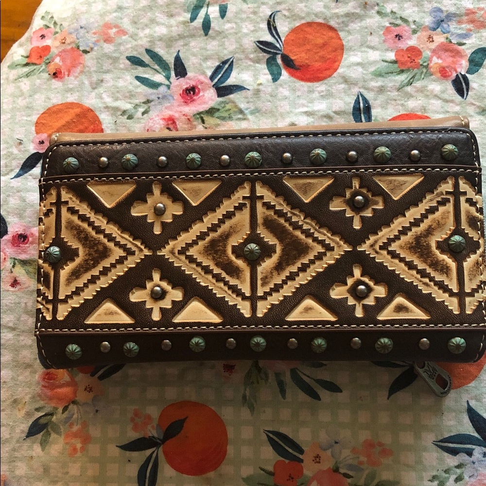 Embellished Brown and Tan Women's Wallet Montana West new without tags
